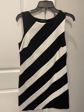 INC International Concepts Black and White Diagonal Stripe Dress